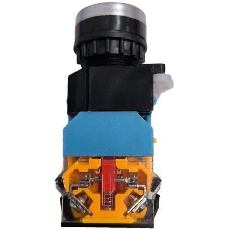 Interruptor de intertravamento 2 polos NO NC 220V com luz Ø22mm L82mm Verde LA38