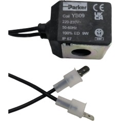 230V Parker YB09 Solenoid Coil Faston Cable