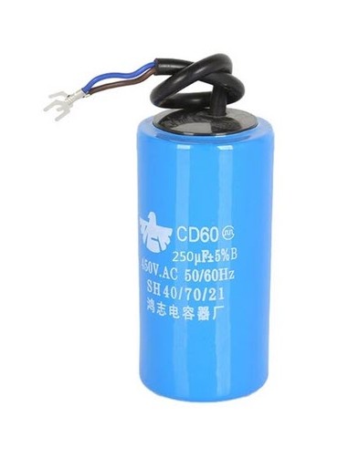 Condensador de arranque capacidad 250µF 250V CD60 50-60hz 50x105mm