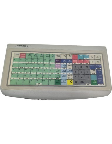 Teclado caja registradora Olivetti ECR-8220S EBK-0216 con carátula y protector