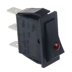 interruptor basculante rojo 1NO/lámpara 250V 16A iluminado 301039