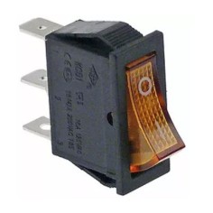 interrupteur basculant 30x11mm orange 1NO/lampe 250V 16A 0-I