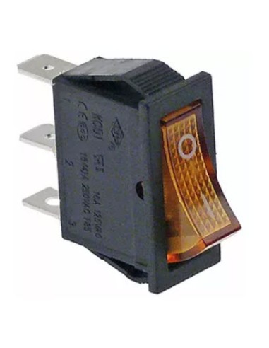 interruptor basculante 30x11mm naranja 1NO/lámpara 250V 16A 0-I