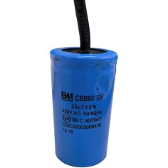 Condensador de serviço capacidade 20µF 450VAC 50-60Hz CBB60 Ø38mm H 70mm