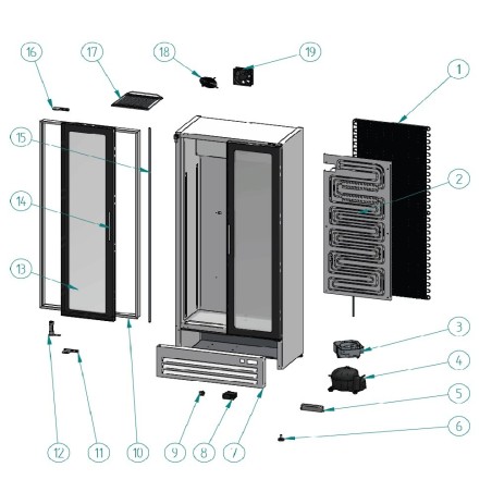 Junta de frigorífico expositor refrigerado Docriluc DECVAR-13 DECVAR-25 450100161