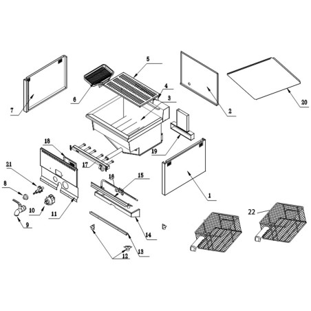 Égouttoir de friteuse GF-17H GF-23H en acier inoxydable 230x520mm hauteur 50mm