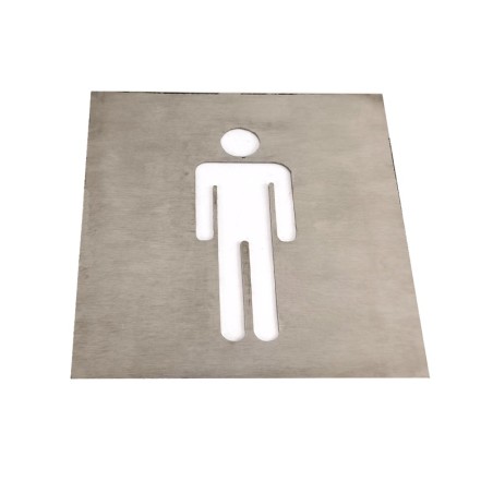 Panneau de toilettes hommes en acier inoxydable 120x120x1mm