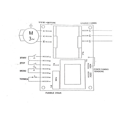 Placa electrónica picadora Fama TGI-TG Modelo 12 - 22 PTF04 400V 50Hz
