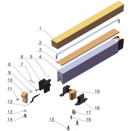 Panel frontal cristal envasadora vacío HVC-210T 200x45mm