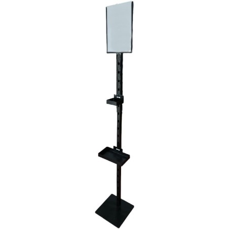 Black support base with advertising sign