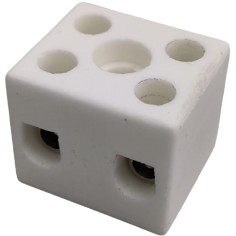 Conector de porcelana 2 polos conexões Ø4mm