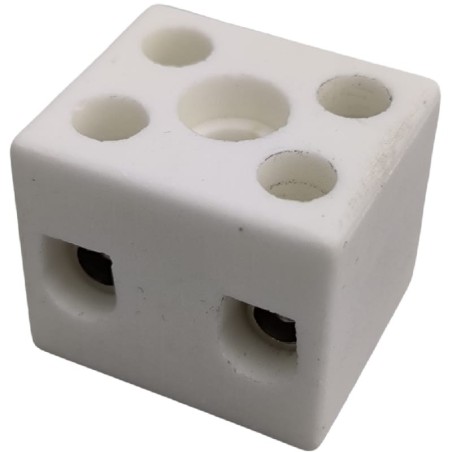 Connecteur en porcelaine 2 pôles connexions Ø4mm