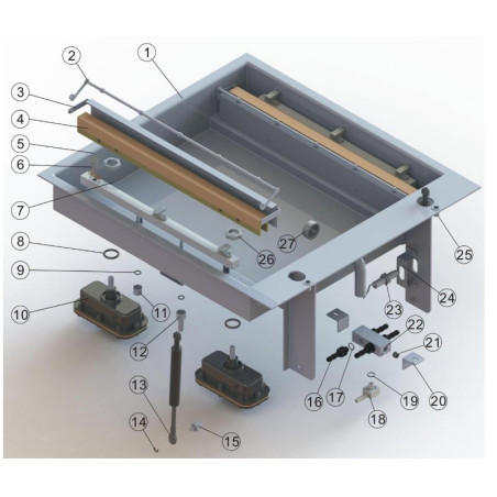 Vis femelle charnière pour machines sous vide HVC M6 H22mm Clé 19mm Détail numéro 17