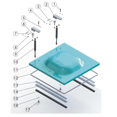 Vis femelle charnière pour machines sous vide HVC M6 H22mm Clé 19mm Détail numéro 17