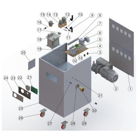 Vis femelle charnière pour machines sous vide HVC M6 H22mm Clé 19mm Détail numéro 17