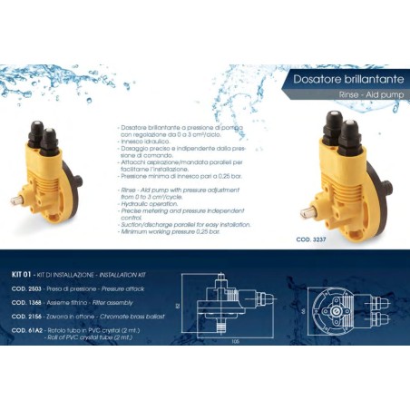 dosificadora tipo 3237 com adaptador bomba abrillantador fluxo 0-3cm³ por curso 361883