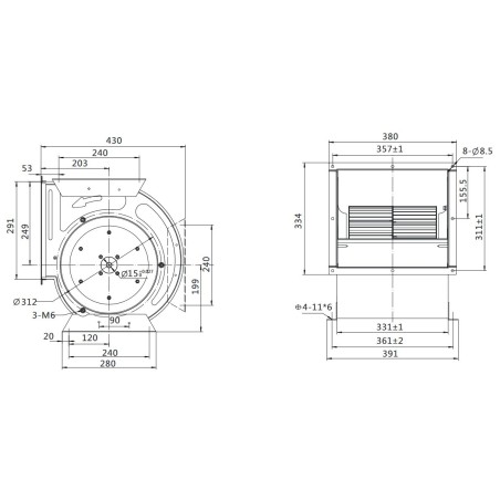 Centrifugal fan LKZ 10/10-6M 3/4 EFF