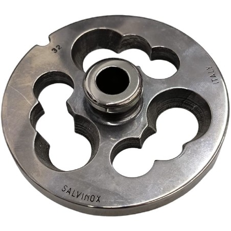 Meat Grinder Plate 32 Drill 3 holes with pivot 1 notch Stainless Steel Enterprise Salvinox Italy