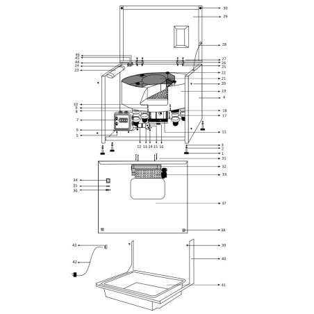 Ventilador  resistencia Frucosol Secadora de cubiertos SH3000 SH3000-032 + SH3000-033