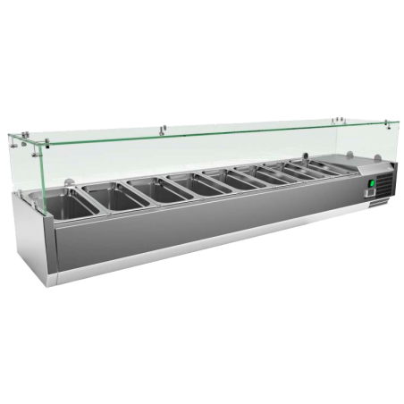 Vitrine refrigerada expositora de ingredientes VR-2000 9 bandejas