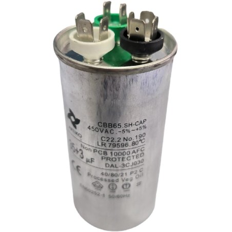 Condensateur de démarrage capacité 35+3µF 450VAC 50-60Hz CBB65 Ø50mm H 100mm