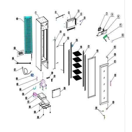 Clip Support étagère Aluminium Armoires RB-160H