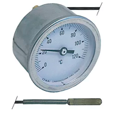 thermomètre de montage ø 52mm T max 120°C plage de mesure de 0 à