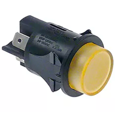 interruptor pulsante montaje ø 25mm amarillo 2NO 250V 16A iluminado empalme conector Faston 6,3mm