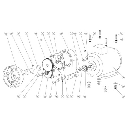 Engrenagem picadora Top 114 Ramon 17 dentes Ø53,5mm Ø19mm H18mm 3409 despiece número 28