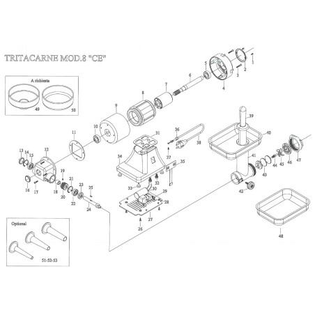 Clavija de acero Picadora 8 Fama FAMA TS 8 FIMAR TR8/D Acero inoxidable F2043