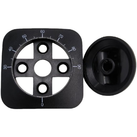 Pomo de controle Ø38mm Eixo 8x6,5mm Roseta 55x55mm