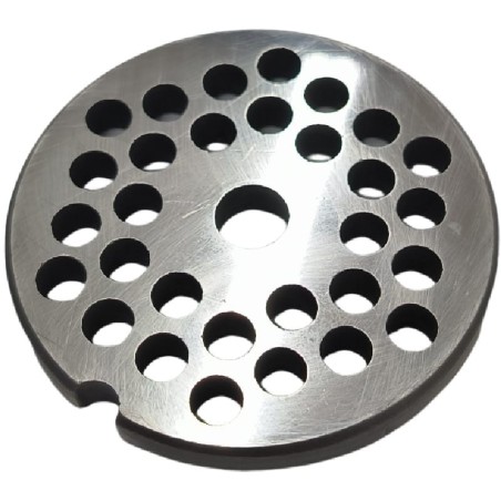 Meat grinder plate 8 drill 6mm without pivot 1 notch Steel Enterprise Trespade Tre Spade thickness 7mm