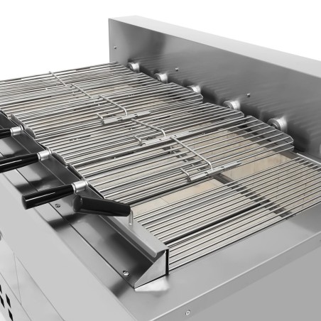 Horizontal charcoal roaster with 6 skewers