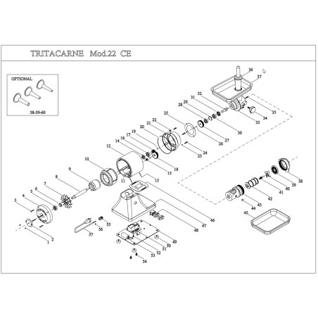 Tuerca Alumnio Picadora Fama 22 Ø92mm Paso 2,5 698057  TG 22 TGI 22 TI 22 TS 22