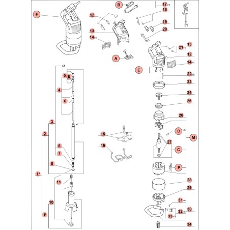 Robot Coupe MP800A Grinding Arm L 620mm 89002 699756