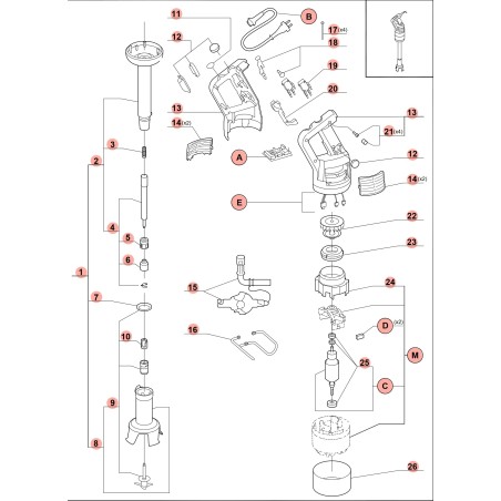 Bras broyeur Robor Coupe MP550A L 600mm L 600mm 698617 39341