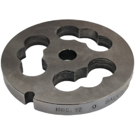 Meat Grinder Plate 32 Drill 3 holes without pivot 1 notch Stainless Steel Enterprise Salvinox Italy