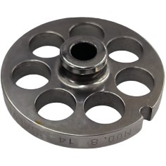 Meat Grinder Plate 8 Drill 14mm with Pivot 1 Notch Stainless Steel Enterprise Salvador Salvinox Italy