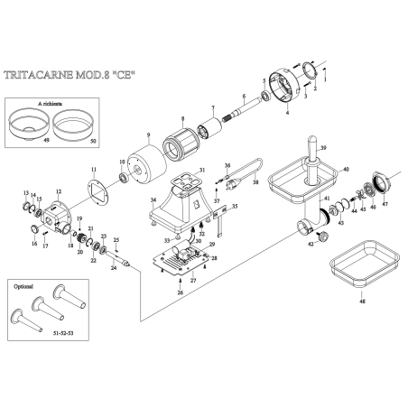 Engrenage hachoir à viande Fama 8 Bronze 19 dents Ø extérieur 34mm Ø intérieur 15mm Hauteur 27mm F2020 698019