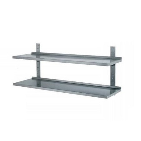 Étagère murale 1400mm deux niveaux en acier inoxydable