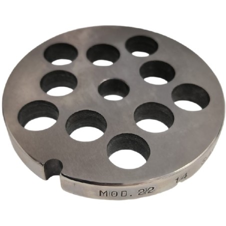 Placa Picadora de carne 22 Taladro 14mm sin pivote 1 Muesca Inoxidable Enterprise