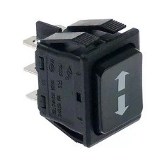 pulsador basculante medida de montaje 30x22mm negro 2CO 230V 16A con posición neutra