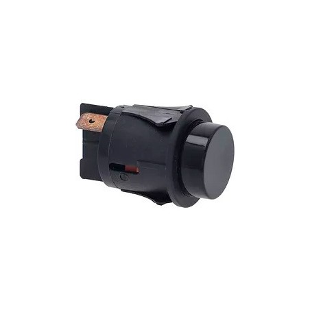 botão de montagem ø 25mm preto 2NO 250V 16A conector Fast