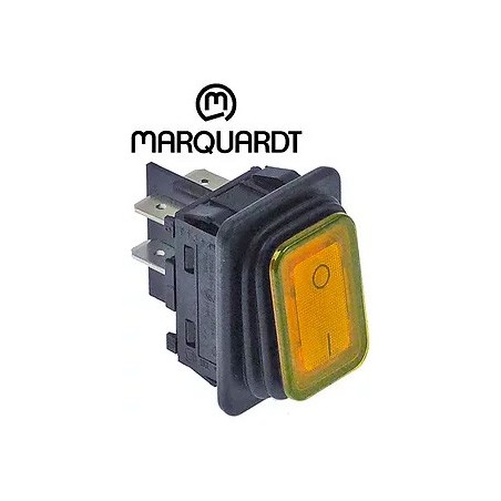 interrupteur basculant 30x22mm orange 2NO 250V 20A