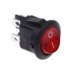 interrupteur basculant 20mm rouge 2NO 250V 10A I O raccordement
