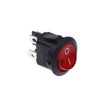 interrupteur basculant 20mm rouge 2NO 250V 10A I O raccordement