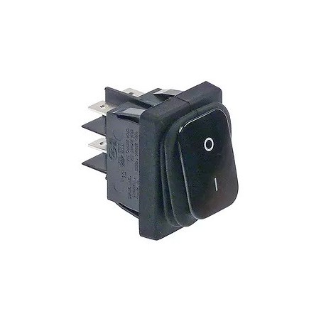toggle switch mounting size 30x22mm black 2NO 230V 20A 0-1