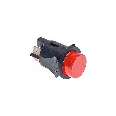 botão de montagem ø 25mm âmbar 2NO 250V 16A iluminado empalme conector Faston 6,3mm