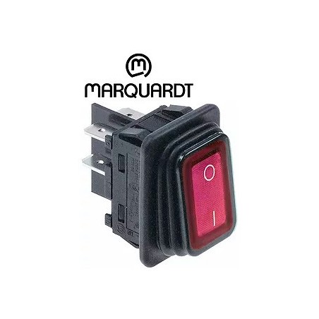 interrupteur basculant 30x22mm rouge 2NO 250V 20A