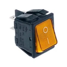 toggle switch 30x22mm orange 2NO 250V 16A illuminated 0-I
